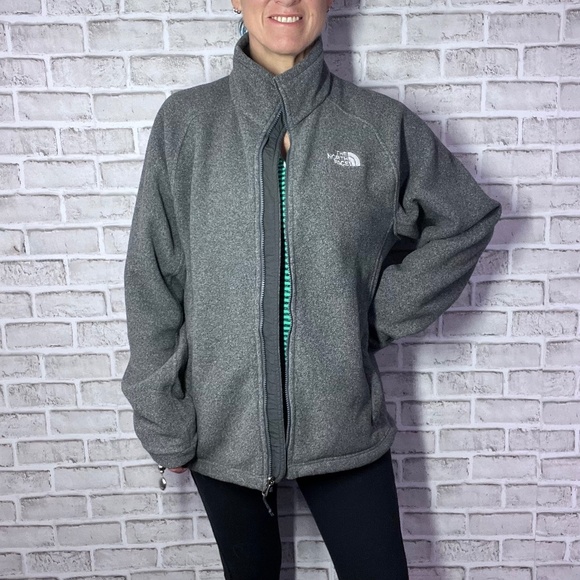 🏔️|•THE NORTH FACE•| Grey Fleece Full Zip Jacket Size Large - Picture 3 of 13